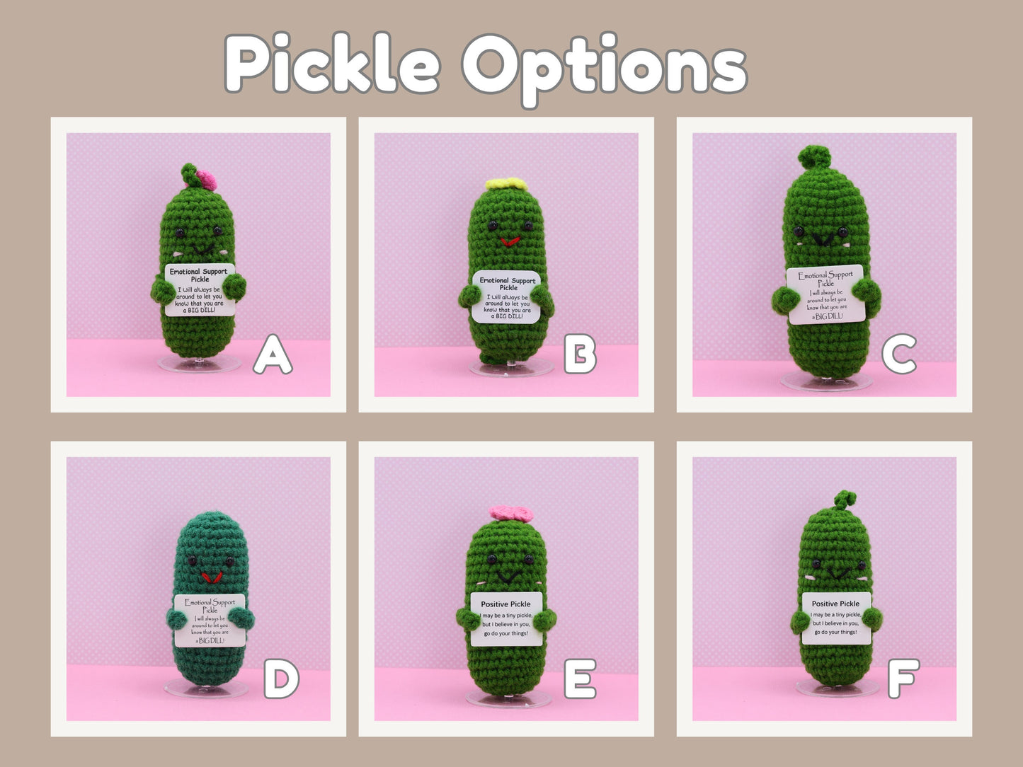 Handmade Positive Potato, Emotional Support Pickle Crochet, Funny Best Friend Gift. Teacher, Co Worker, Gifts for Her. Supportive Gift.
