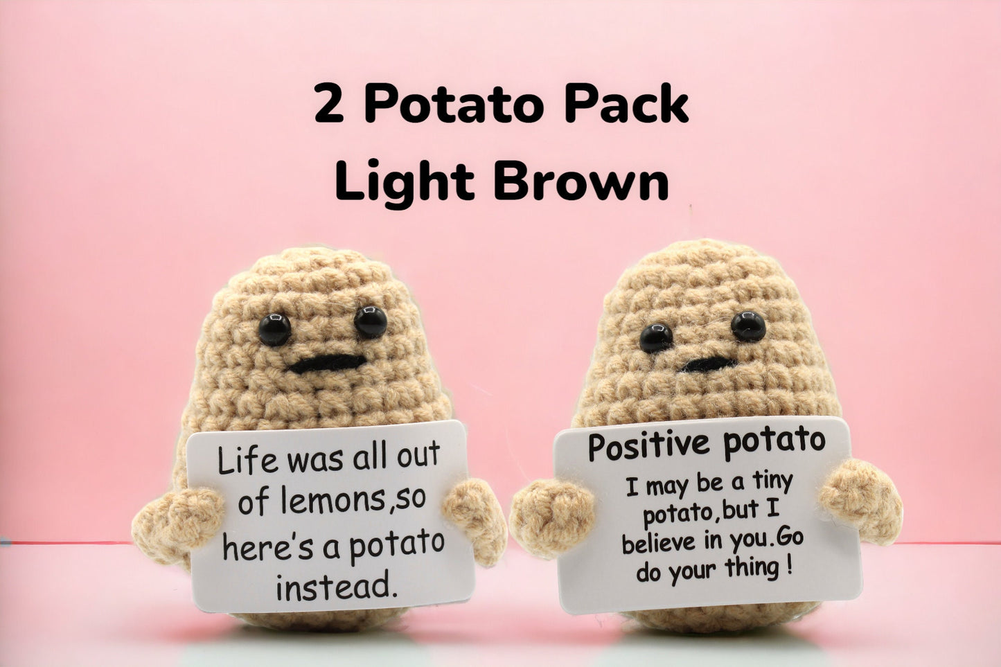 Handmade Positive Potato, Emotional Support Pickle Crochet, Funny Best Friend Gift. Teacher, Co Worker, Gifts for Her. Supportive Gift.