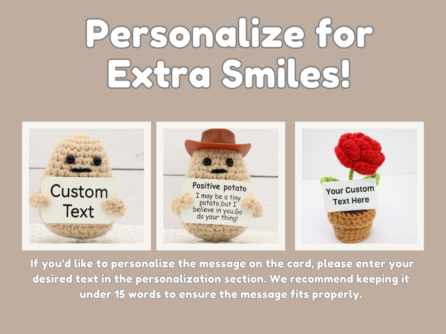 Handmade Positive Potato, Emotional Support Pickle Crochet, Funny Best Friend Gift. Teacher, Co Worker, Gifts for Her. Supportive Gift.