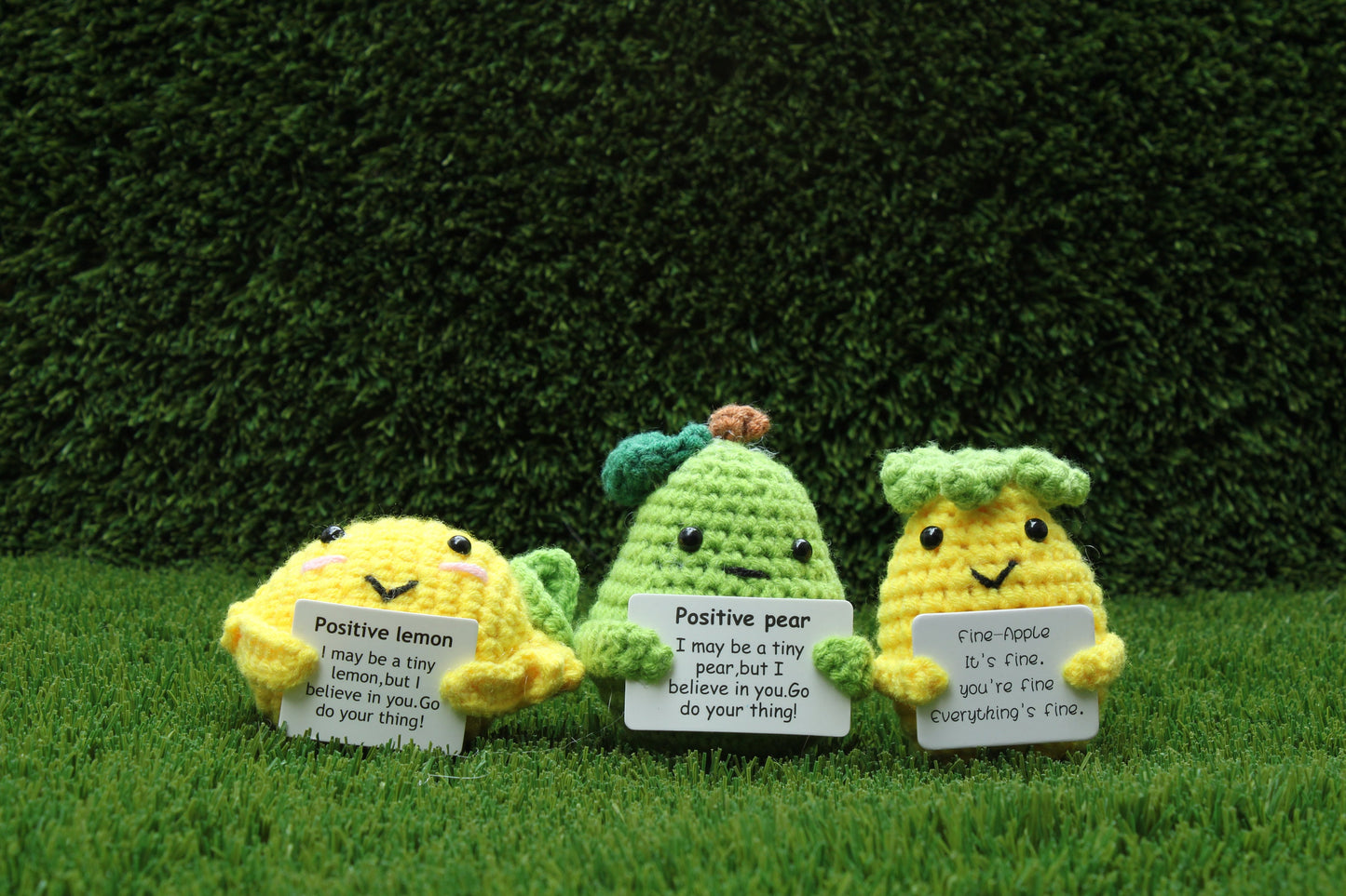 Positive Emotional Support Crochet Toy, Motivational Gift for Friends, Family, Coworker. Cute Funny Gag Gifts. Car Decor Charm