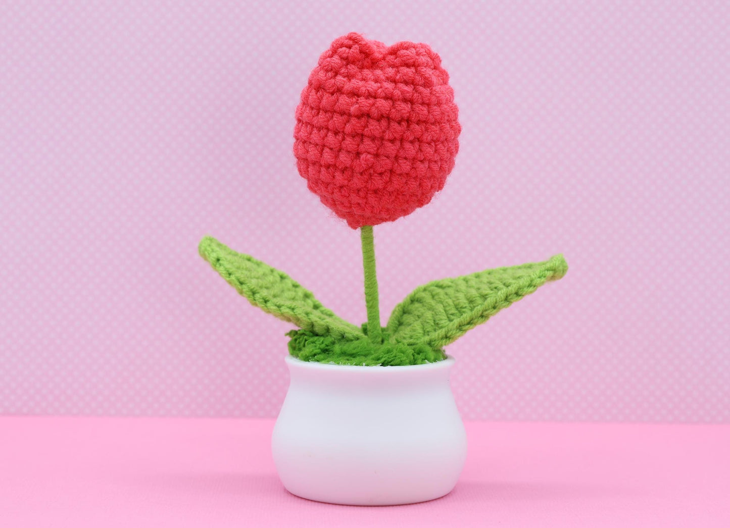 Crochet Flowers in White Pot, Classroom Teacher Gift Handmade Best Friend Gift. Office Desk Decor for Coworkers. Funny Birthday Gag Gifts